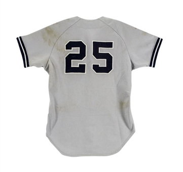 1984 Don Baylor Signed New York Yankees Game Worn Road Jersey